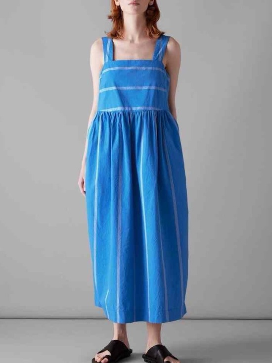Toast Dresses & Skirts - TOAST Square-Neck Sleeveless Midi Dress in Bright Blue